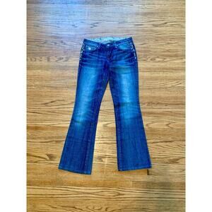 Joe Jeans 28 Honey Fit Curvy Medium Wash Low Rise Bootcut Stud Rhinestone Warhol